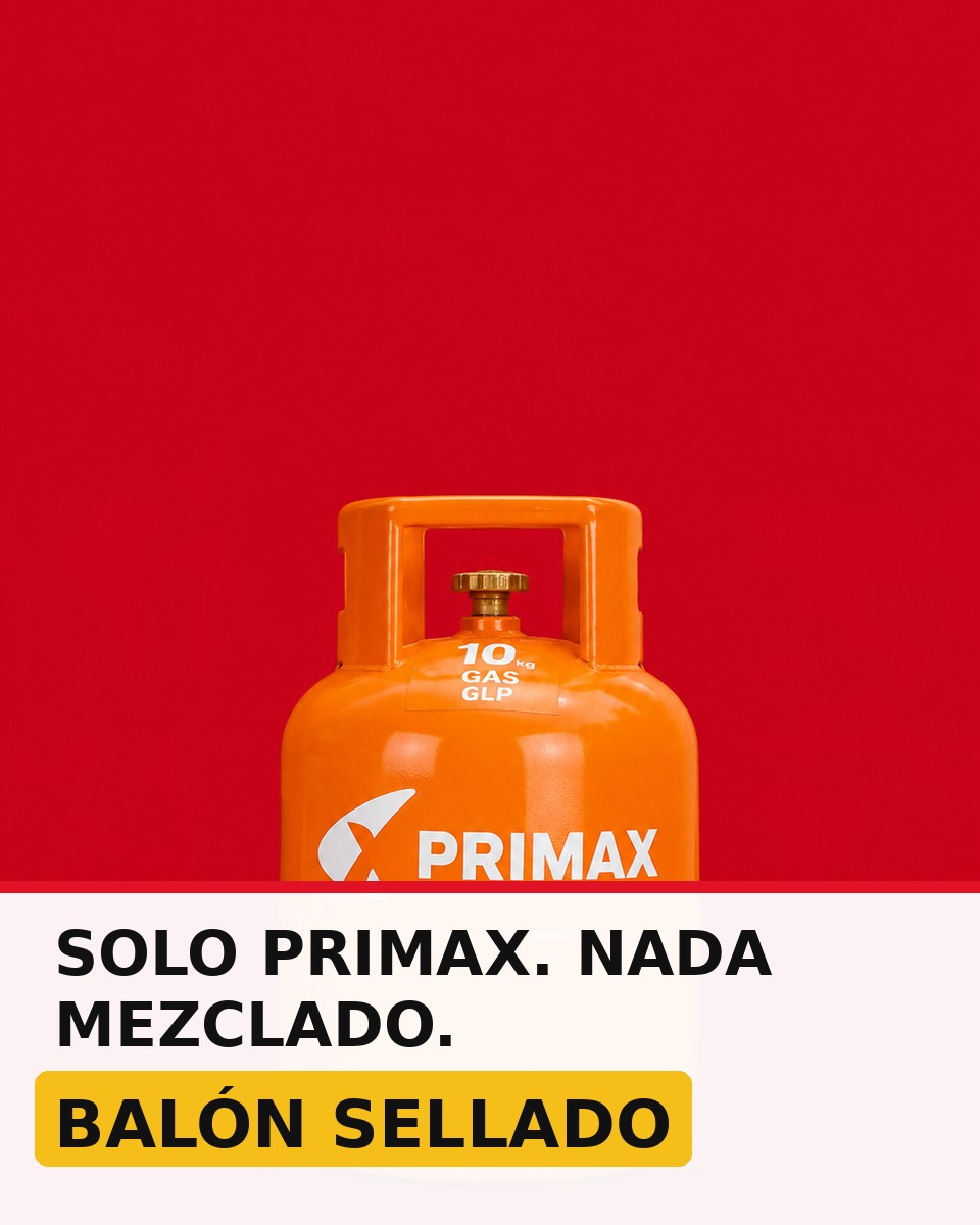 Solo gas Primax, sin mezclar marcas: balón sellado de fábrica en Malecón de Barranco, Barranco